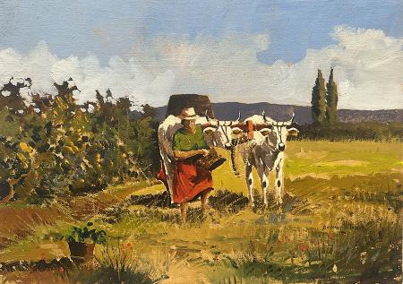 Quadro di V. Buccini Paesaggio  - olio tela 